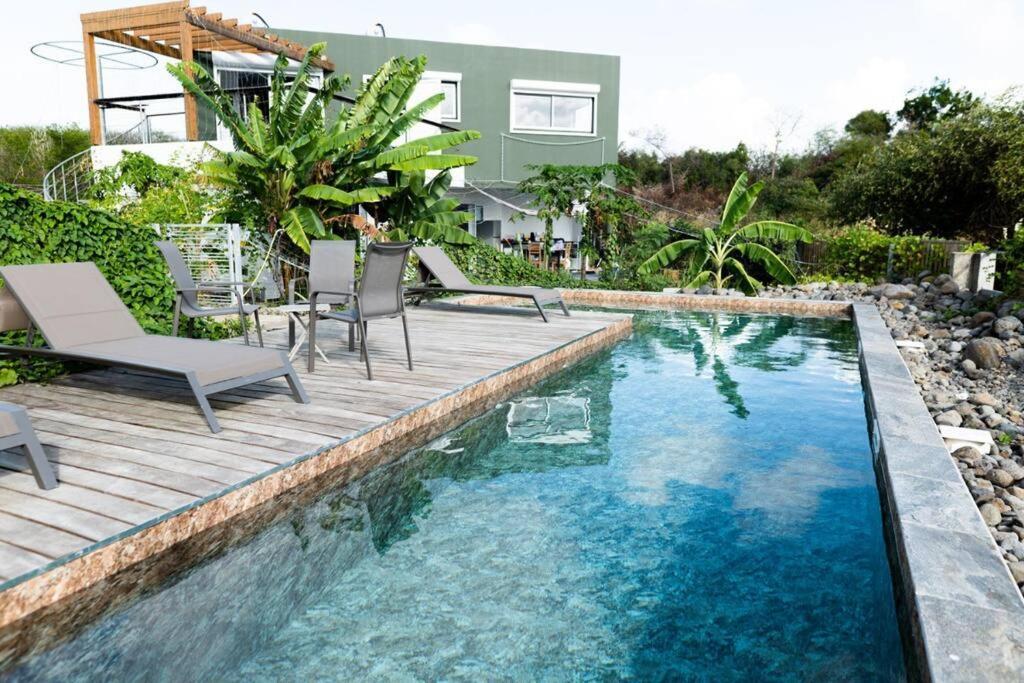 T3 Lumineux Avec Vue Exceptionnelle Et Piscine Oasis De Nature Et Serenite Petit-Canal Zewnętrze zdjęcie